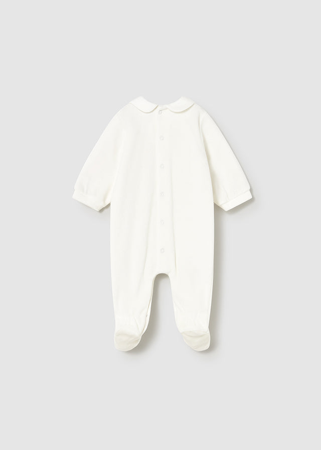 👶 Білий велюровий сліп з квітковою вишивкою 🌸✨