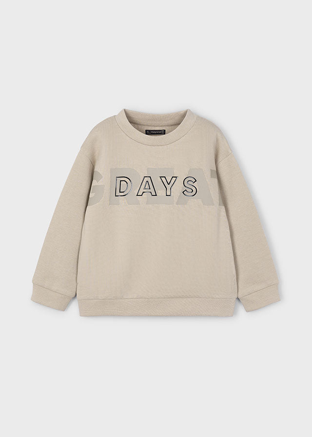 🧥 Світшот бежевий для хлопчика з написом "DAYS" Mayoral