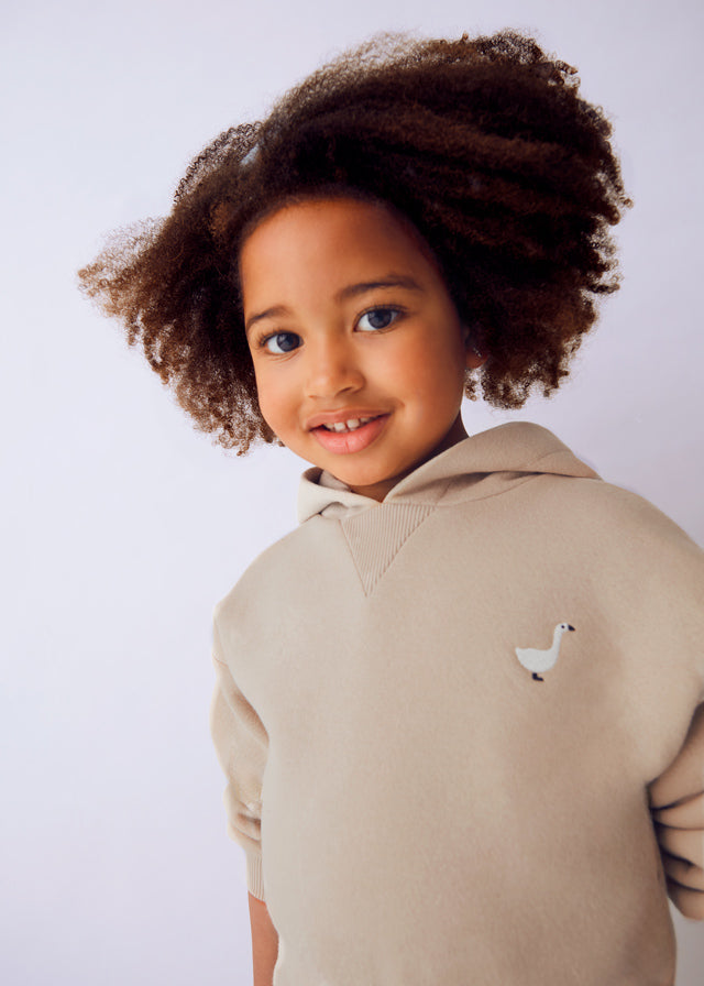 🪶 Бежевий спортивний костюм з худі та спідницею для дівчинки 6–10 років