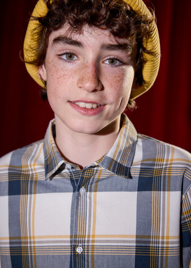 👔 Картата сорочка для хлопчика 12–16 років у сірій гамі