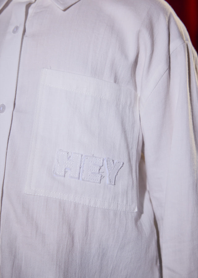 🤍 Біла сорочка з вишивкою "HEY" для дівчинки 12–14 років