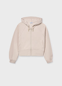 Світла худі на блискавці для дівчинки з капюшоном