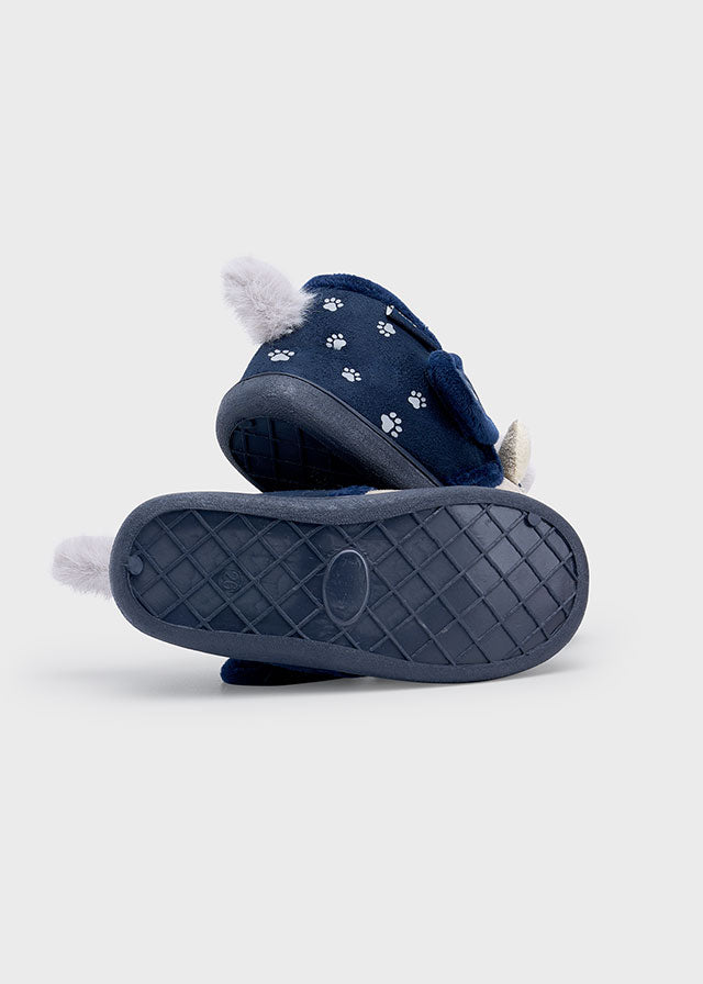 🐾 Капці з мордочкою цуцика для хлопчика, сині