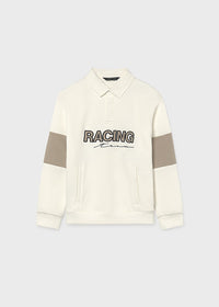 Світшот-поло для хлопчика молочний RACING team