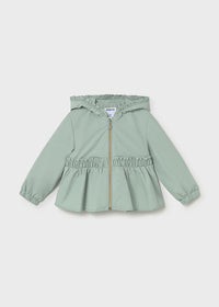 Вітрівка для дівчинки м’ятна з оборками