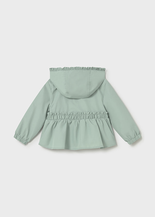 Вітрівка для дівчинки м’ятна з оборками