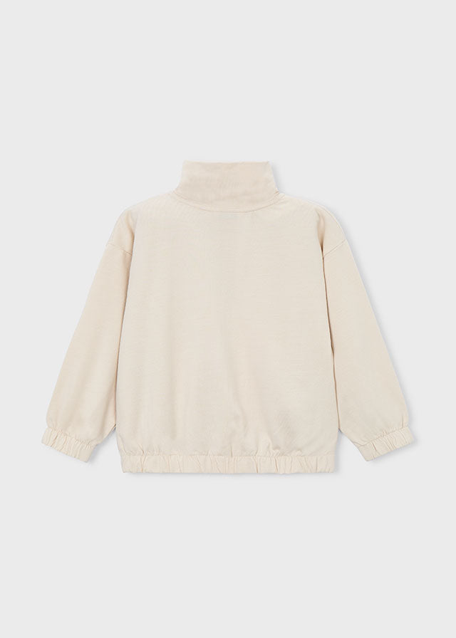Кофта молочна для хлопчика, вигляд ззаду, еластичні манжети та низ