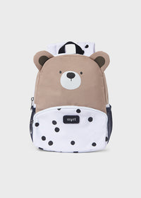 🎒 Дитячий рюкзак з мордочкою ведмедика, біло-коричневий, Myrl